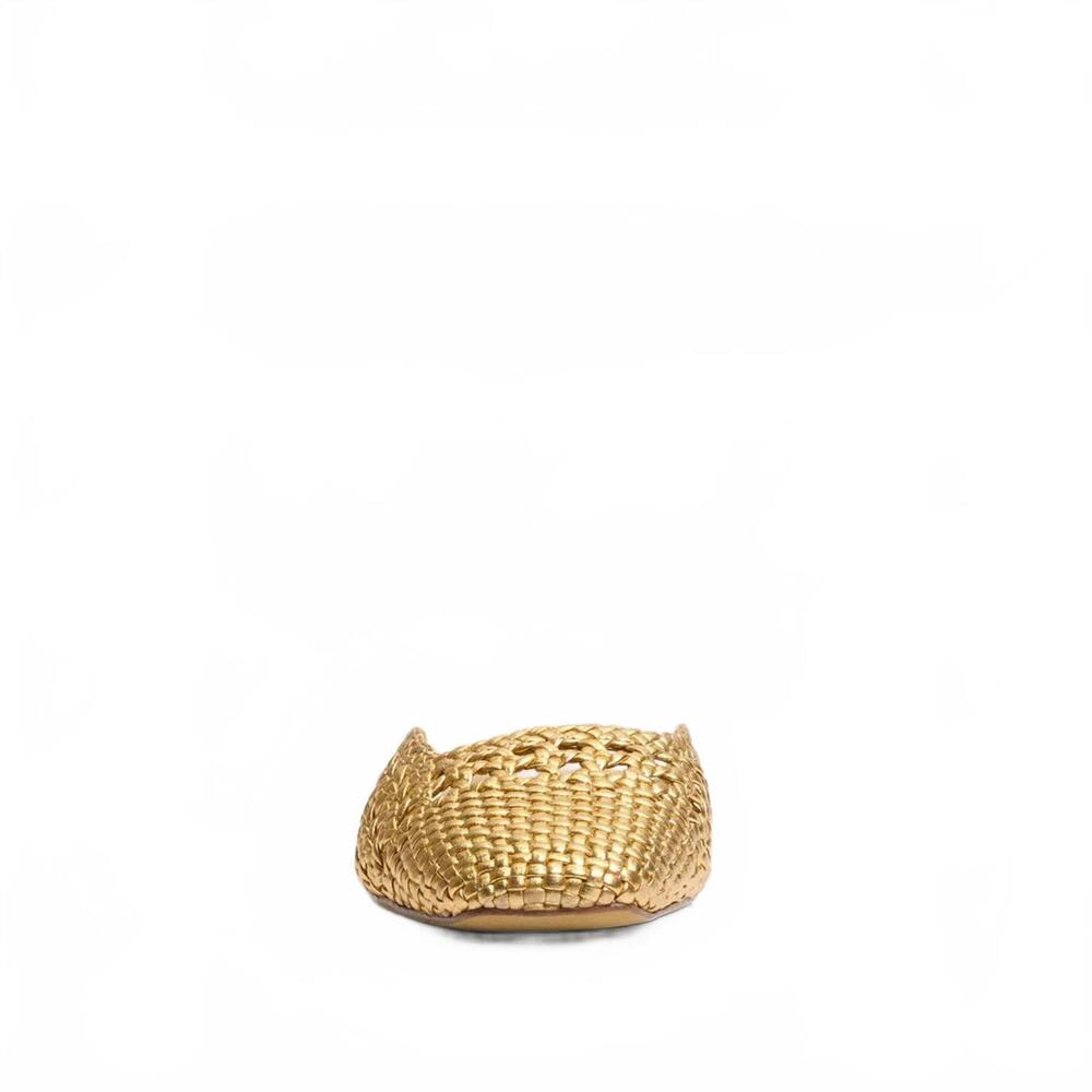 NEW SAM EDELMAN women's nola mule slide in gold leather - Picture 4 of 7